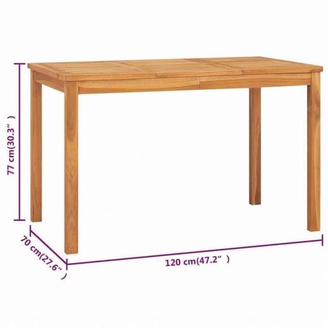 vidaXL ガーデンダイニングテーブル 120x70x77cm チーク無垢材家具 アウトドア家具 アウトドアテーブル(代引不可)【送料無料】_6
