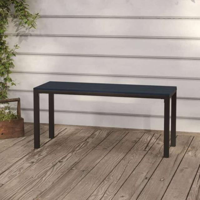 vidaXL ガーデンベンチ 110 cm スチール&WPC ブラック家具 アウトドア家具 屋外椅子 アウトドアベンチ(代引不可)【送料無料】