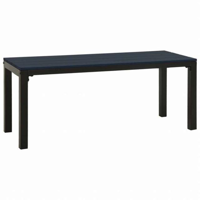 vidaXL ガーデンベンチ 110 cm スチール&WPC ブラック家具 アウトドア家具 屋外椅子 アウトドアベンチ(代引不可)【送料無料】_1