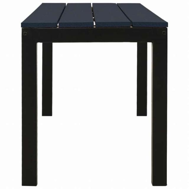 vidaXL ガーデンベンチ 110 cm スチール&WPC ブラック家具 アウトドア家具 屋外椅子 アウトドアベンチ(代引不可)【送料無料】_3