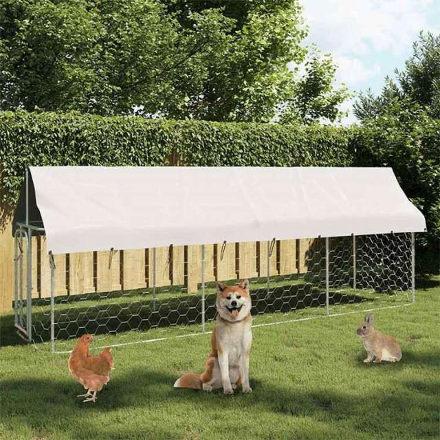 vidaXL 屋外用犬小屋 屋根付き 400x100x150cm動物&ペット用品 ペット用品 犬用品 犬小屋・ドッグラン(代引不可)【送料無料】 16,052円