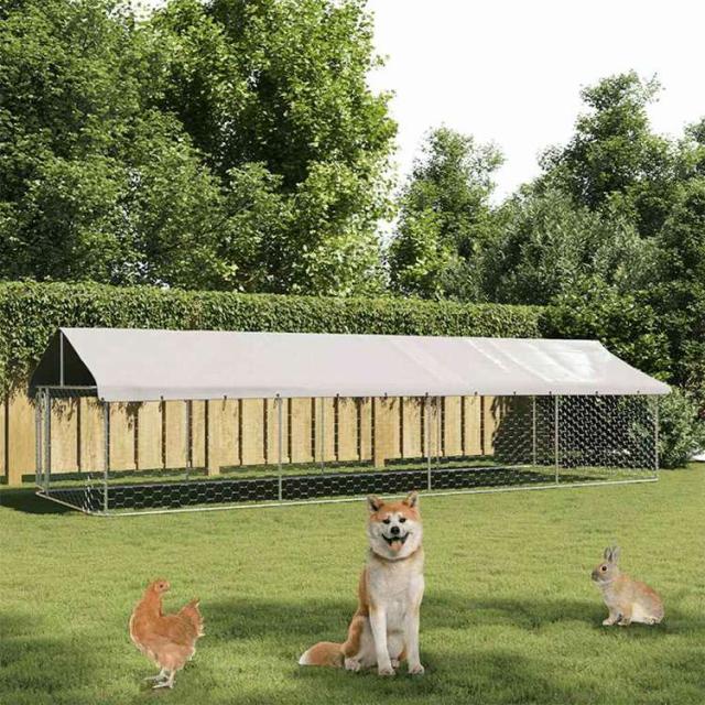 vidaXL 屋外用犬小屋 屋根付き 600x200x150cmAnimals & Pet Supplies ペット用品 犬用品 犬小屋・ドッグラン(代引不可)【送料無料】