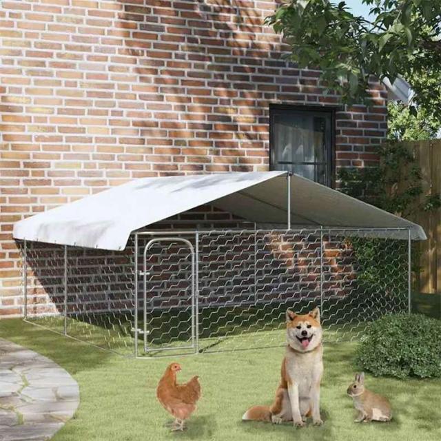 vidaXL 屋外用犬小屋 屋根付き 300x300x150cm動物&ペット用品 ペット用品 犬用品 犬小屋・ドッグラン(代引不可)【送料無料】