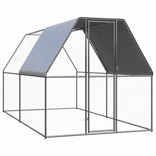 vidaXL 屋外鶏用ケージ 2x4x2m 亜鉛メッキ鋼製Animals & Pet Supplies ペット用品 小動物用品 小動物 飼育・ケージ(代引不可)【送料無料】