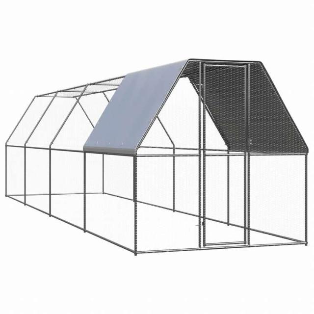 vidaXL 露天鶏用臥せ篭 2x8x2m ジンクメッキ鋼製毛の荒物&愛玩動物装具 愛玩動物装具 小毛の荒物装具 小毛の荒物 繁殖・臥せ篭(代引不可)【貨物輸送無料】