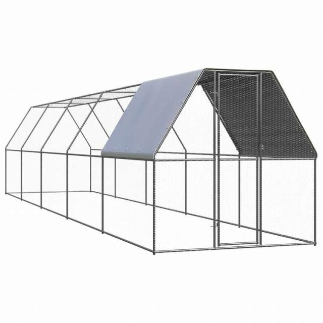vidaXL 屋外鶏用ケージ 2x10x2m 亜鉛メッキ鋼製動物&ペット用品 ペット用品 小動物用品 小動物 飼育・ケージ(代引不可)【送料無料】