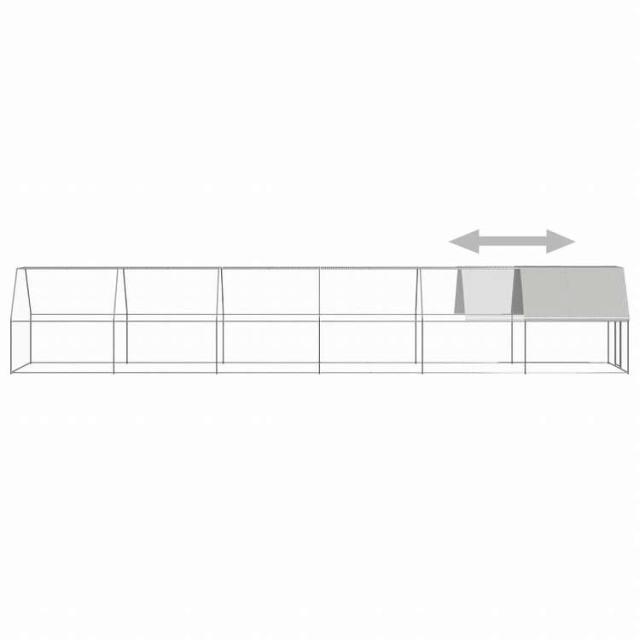 vidaXL 露天鶏用臥せ篭 2x12x2m ジンクメッキ鋼製毛の荒物&amp;愛玩動物装具 愛玩動物装具 小毛の荒物装具 小毛の荒物 繁殖・臥せ篭(代引不可)【貨物輸送無料】