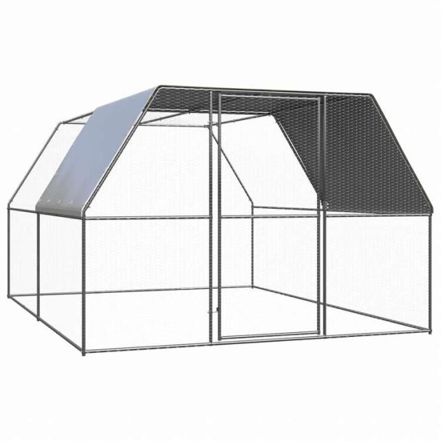 vidaXL 屋外鶏用ケージ 3x4x2 m 亜鉛メッキ鋼製Animals & Pet Supplies ペット用品 小動物用品 小動物 飼育・ケージ(代引不可)【送料無料】