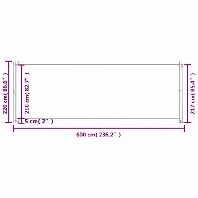 vidaXL パティオ用 引き込み式サイドオーニング 220x600cm グレーホーム&ガーデン 芝&ガーデン アウトドアリビング 屋外用傘・サンシェード(代引不可)【送料無料】_7