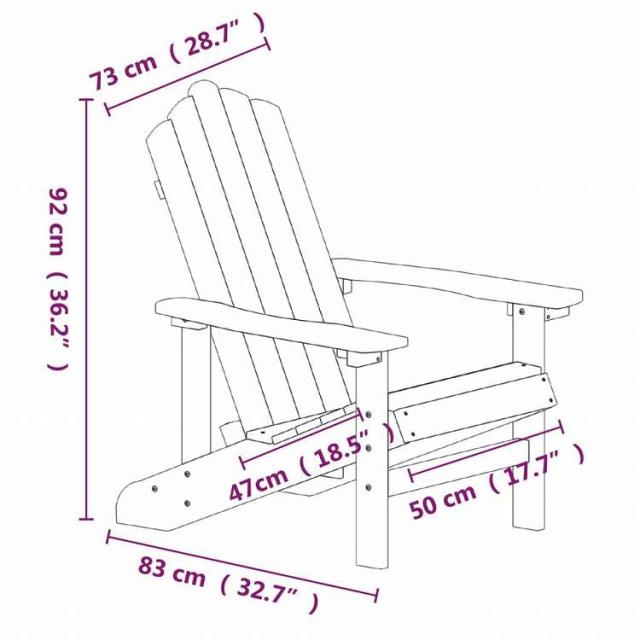 vidaXL ガーデンアディロンダックチェア HDPE アントラシート家具 アウトドア家具 屋外椅子 アウトドアベンチチェア(代引不可)【送料無料】_6
