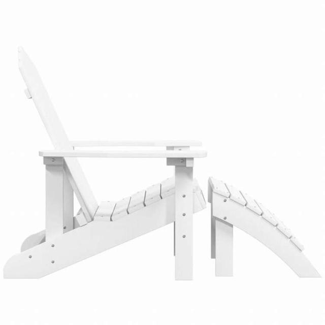 vidaXL ガーデンアディロンダックチェア フットスツール付 HDPE ホワイト家具 アウトドア家具 屋外椅子 アウトドアベンチチェア(代引不可)【送料無料】_3