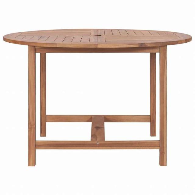 vidaXL ガーデンダイニングテーブル 直径110x75 cm チーク無垢材家具 アウトドア家具 アウトドアテーブル(代引不可)【送料無料】_2