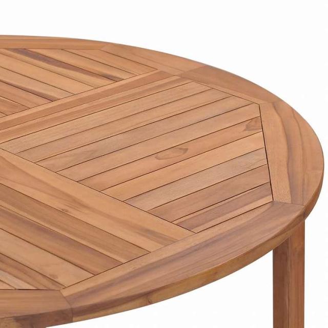 vidaXL ガーデンダイニングテーブル 直径110x75 cm チーク無垢材家具 アウトドア家具 アウトドアテーブル(代引不可)【送料無料】_6