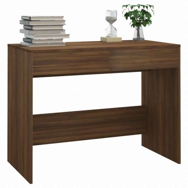 vidaXL デスク ブラウンオーク 101x50x76.5cm エンジニアリングウッド家具 オフィス家具 デスク(代引不可)【送料無料】_3