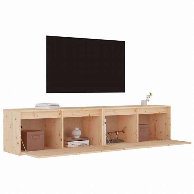vidaXL ウォールキャビネット 2点 80x30x35 cm パイン無垢材家具 棚 壁面収納棚・壁面ラック(代引不可)【送料無料】_5