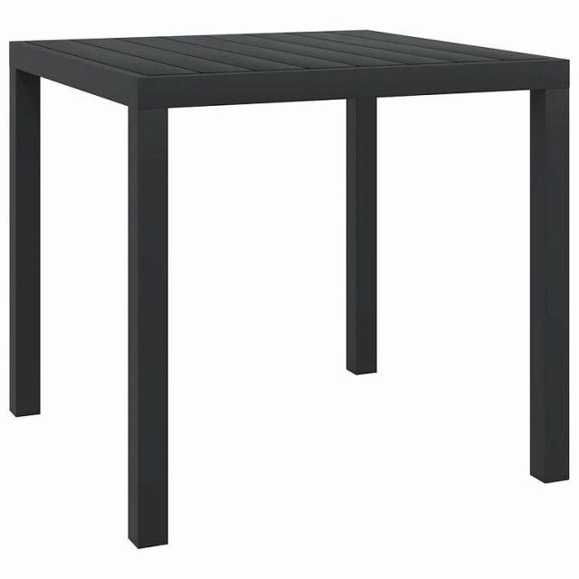 vidaXL ガーデンテーブル ブラック 80x80x74cm アルミ&WPC製 家具 アウトドア家具 アウトドアテーブル【送料無料】