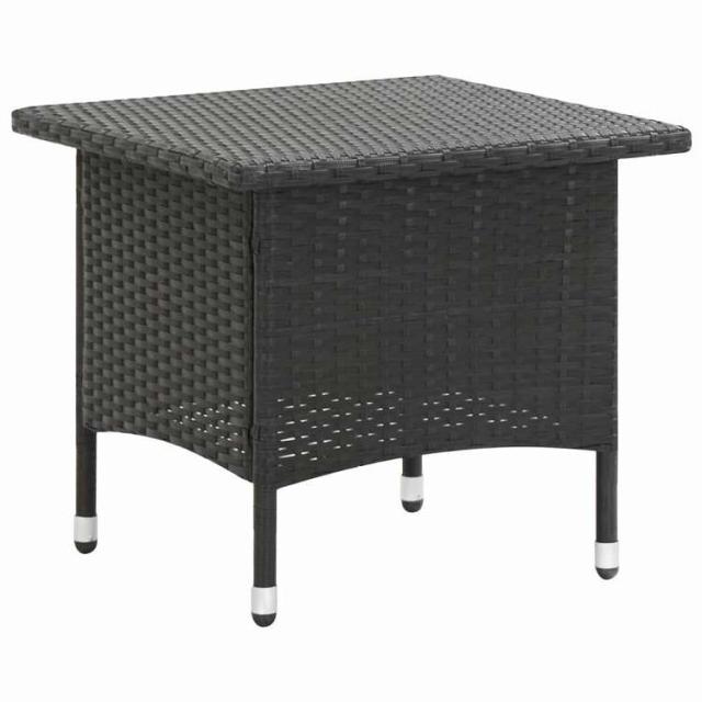 vidaXL ティーテーブル 50x50x47cm ポリラタン製 ブラック 家具 アウトドア家具 アウトドアテーブル【送料無料】