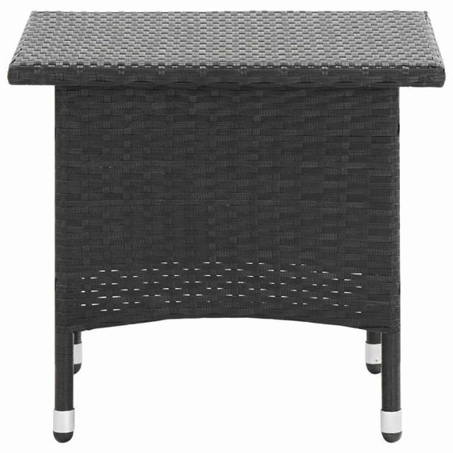 vidaXL ティーテーブル 50x50x47cm ポリラタン製 ブラック 家具 アウトドア家具 アウトドアテーブル【送料無料】_1