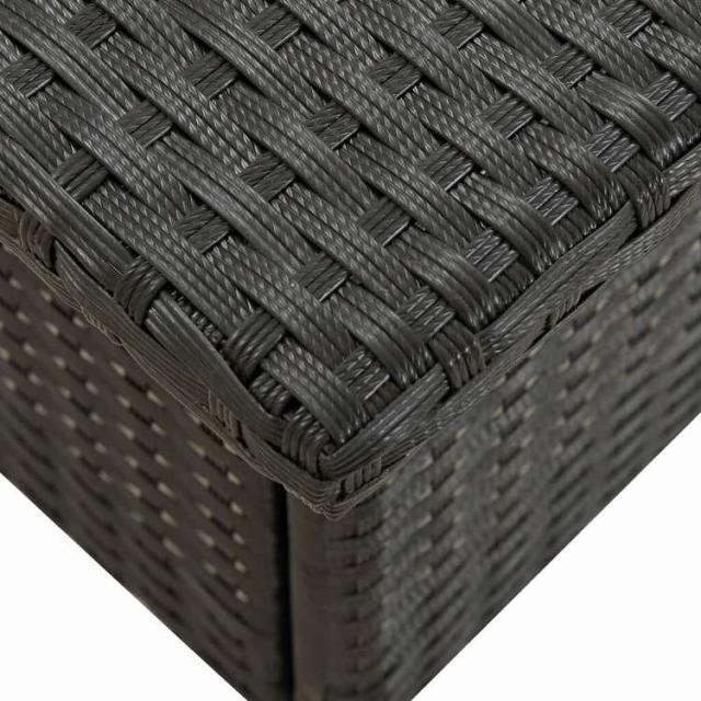 vidaXL ティーテーブル 50x50x47cm ポリラタン製 ブラック 家具 アウトドア家具 アウトドアテーブル【送料無料】_3