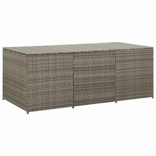vidaXL ガーデン収納ボックス ポリラタン製 180x90x70 cm グレー 家具 アウトドア家具 屋外収納ボックス【送料無料】