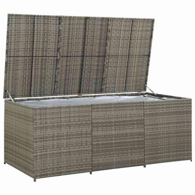 vidaXL ガーデン収納ボックス ポリラタン製 180x90x70 cm グレー 家具 アウトドア家具 屋外収納ボックス【送料無料】_2