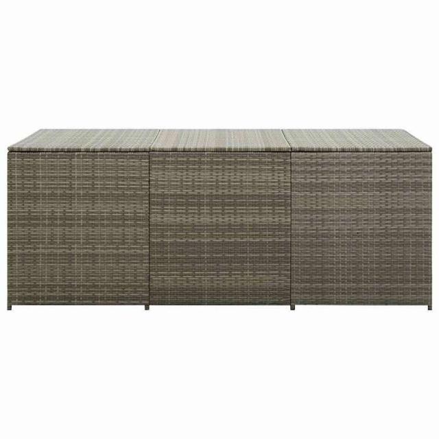 vidaXL ガーデン収納ボックス ポリラタン製 180x90x70 cm グレー 家具 アウトドア家具 屋外収納ボックス【送料無料】_3