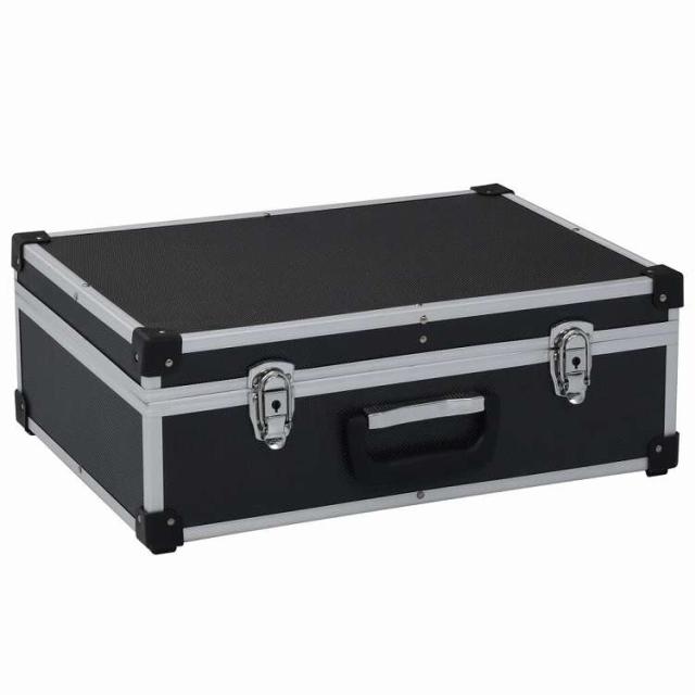 vidaXL 物の具旅行バッグ 46x33x16 糎 黒いこと 軽銀製 ハードウエア ハードウエア付属品 物の具納める・取り片づける申し合わせ 物の具ボックス席【貨物輸送無料】