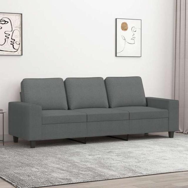 vidaXL 3人掛けソファ ダークグレー 180cm 布製 家具 ソファ【送料無料】_1