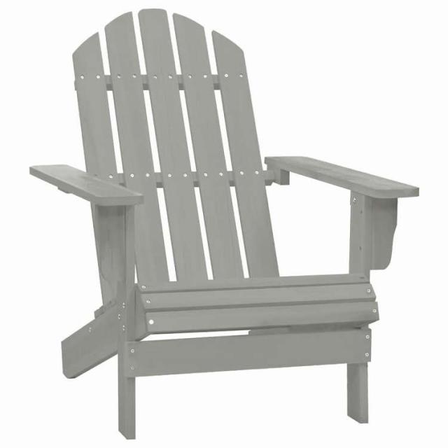vidaXL ガーデンチェア 木製 グレー 家具 アウトドア家具 屋外椅子 アウトドアベンチチェア【送料無料】