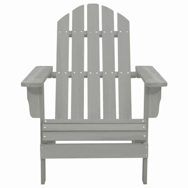 vidaXL ガーデンチェア 木製 グレー 家具 アウトドア家具 屋外椅子 アウトドアベンチチェア【送料無料】_1