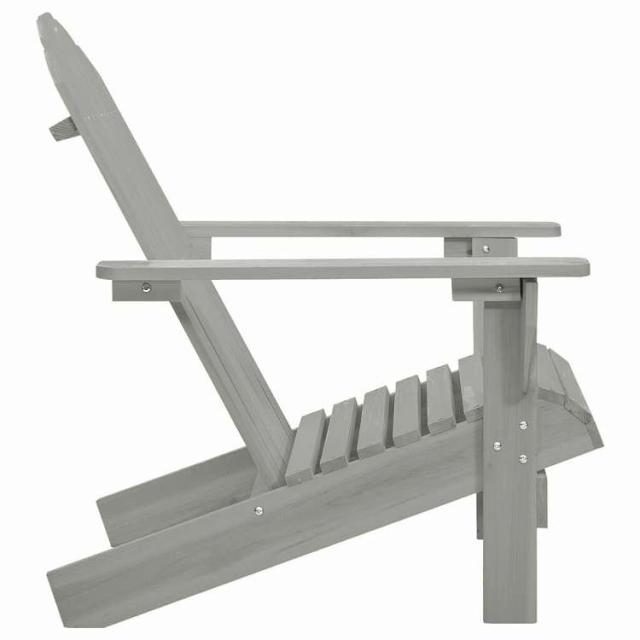 vidaXL ガーデンチェア 木製 グレー 家具 アウトドア家具 屋外椅子 アウトドアベンチチェア【送料無料】_2