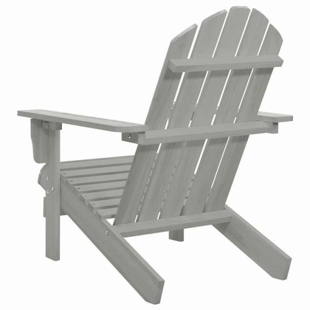 vidaXL ガーデンチェア 木製 グレー 家具 アウトドア家具 屋外椅子 アウトドアベンチチェア【送料無料】_3