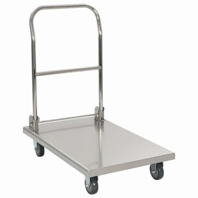 vidaXL プラットフォームトロリー シルバー 82x53x86cm ステンレススチール製 家具 トローリー キッチン・ダイニング トローリー【送料無料】