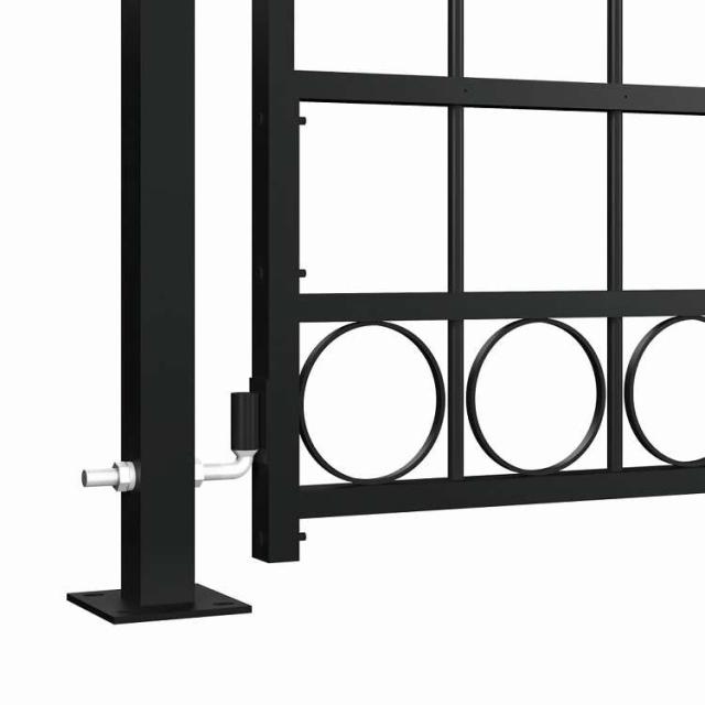 vidaXL アーチ型トップフェンス門扉 105x204 cm 2本の支柱付き 黒 ハードウェア フェンス&バリア ゲート【送料無料】_3