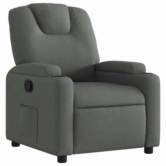 vidaXL リクライニングチェア ダークグレーファブリック 家具 チェア