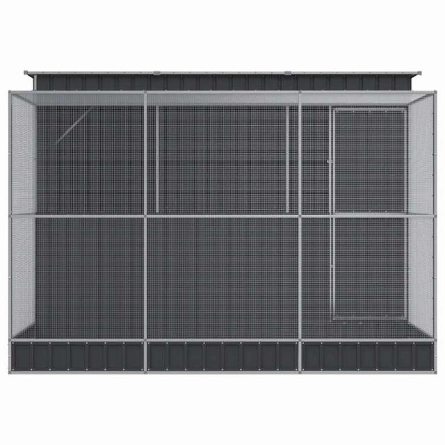 vidaXL 鳥小屋 拡張付き シルバー 290x303x216 cm スチール 動物&ペット用品 ペット用品 鳥用品 取りかご・スタンド【送料無料】_3