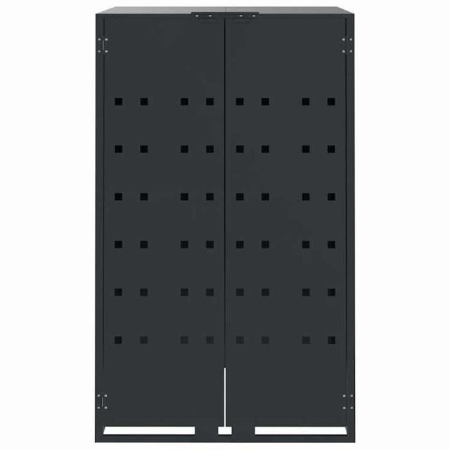 vidaXL ホイール付きビン収納 シングルビン用 アンスラサイト 69x79x117 cm スチール ホーム&ガーデン 家事用品 廃棄物処理用品 ごみ箱・廃棄物コンテナ用囲い【送料無料】_3