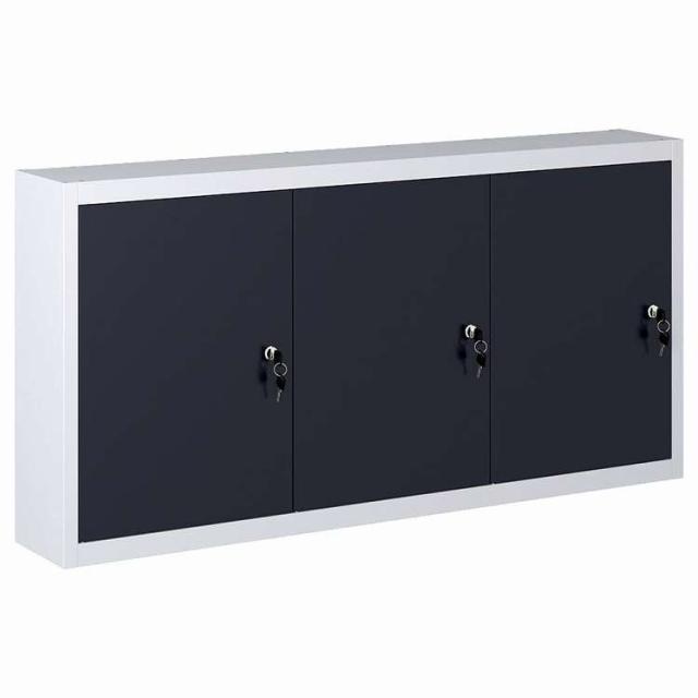 vidaXL ウォールマウントツールキャビネット 工業用 金属製 グレー&amp;ブラック ハードウェア ハードウェアアクセサリ 工具収納・整理整頓 ツールキャビネット【送料無料】