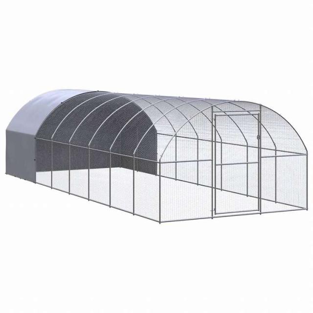 vidaXL 露天鶏掘っ建て小屋 3x8x2 m ジンクメッキ鋼製Animals & Pet Supplies 愛玩動物装具 小毛の荒物装具 小毛の荒物 繁殖・臥せ篭(代引不可)【貨物輸送無料】