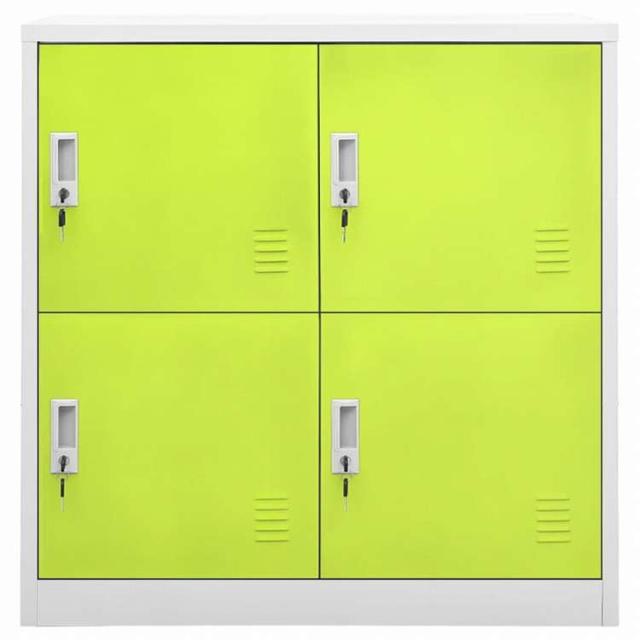 vidaXL ロッカーキャビネット 5点セット ライトグレー&グリーン 90x45x92.5cm スチール家具 キャビネット&収納 収納キャビネット・ロッカー(代引不可)【送料無料】_2