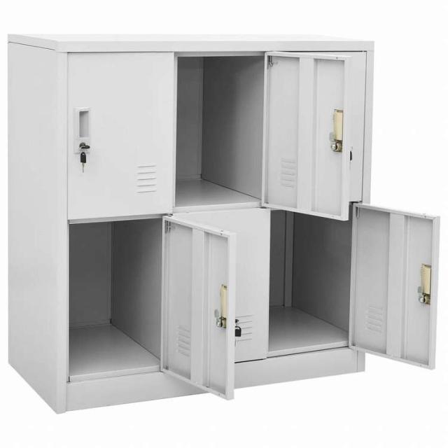 vidaXL ロッカーキャビネット 2点セット ライトグレー 90x45x92.5cm スチール家具 キャビネット&収納 収納キャビネット・ロッカー(代引不可)【送料無料】_5