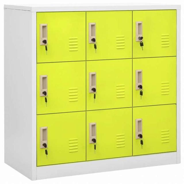 vidaXL ロッカーキャビネット 5点セット ライトグレー&グリーン 90x45x92.5cm スチール (336443x5組)家具 キャビネット&収納 収納キャビネット・ロッカー(代引不可)【送料無料】_1