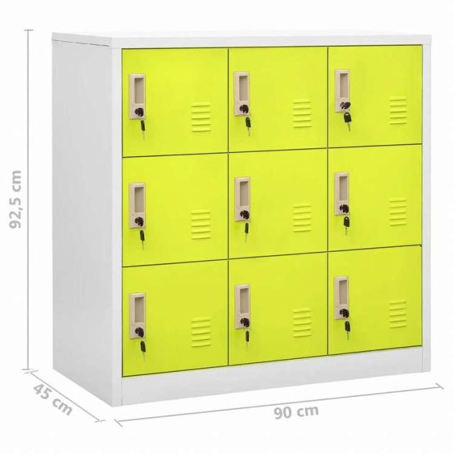 vidaXL ロッカーキャビネット 5点セット ライトグレー&グリーン 90x45x92.5cm スチール (336443x5組)家具 キャビネット&収納 収納キャビネット・ロッカー(代引不可)【送料無料】_8
