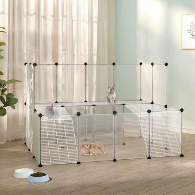 vidaXL 小動物ケージ 透明 143x107x93cm PP&スチールAnimals & Pet Supplies ペット用品 小動物用品 小動物 飼育・ケージ(代引不可)【送料無料】