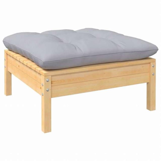 vidaXL ガーデンラウンジセット 6点 グレークッション付き パインウッド家具 アウトドア家具 屋外家具セット(代引不可)【送料無料】_4