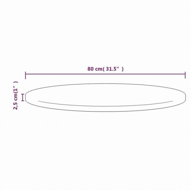 vidaXL テーブルトップ 直径80x2.5 cm パイン無垢材家具 テーブル用品 テーブルトップ(代引不可)【送料無料】_5