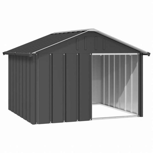 vidaXL 犬小屋 アントラシート 116.5x103x81.5 cm 亜鉛メッキ鋼動物&ペット用品 ペット用品 犬用品 ドッグハウス(代引不可)【送料無料】