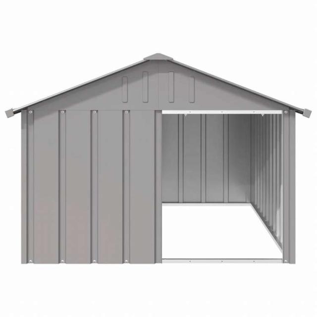 vidaXL 犬小屋 グレー 116.5x153x81.5 cm 亜鉛メッキ鋼動物&amp;ペット用品 ペット用品 犬用品 ドッグハウス(代引不可)【送料無料】_1