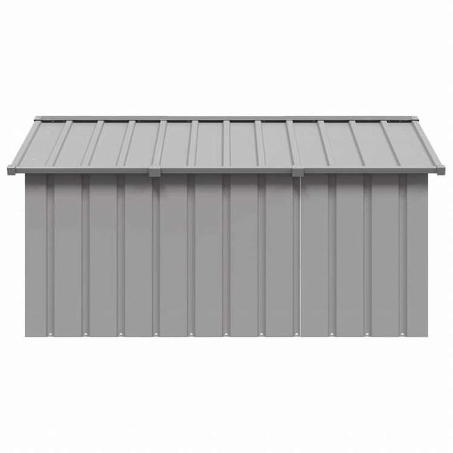 vidaXL 犬小屋 グレー 116.5x153x81.5 cm 亜鉛メッキ鋼動物&amp;ペット用品 ペット用品 犬用品 ドッグハウス(代引不可)【送料無料】_2