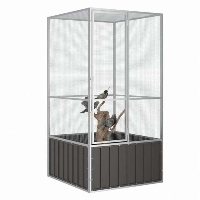 vidaXL バードケージ アントラシート 111x107x211.5 cm 亜鉛メッキ鋼動物&ペット用品 ペット用品 鳥用品 取りかご・スタンド(代引不可)【送料無料】_1